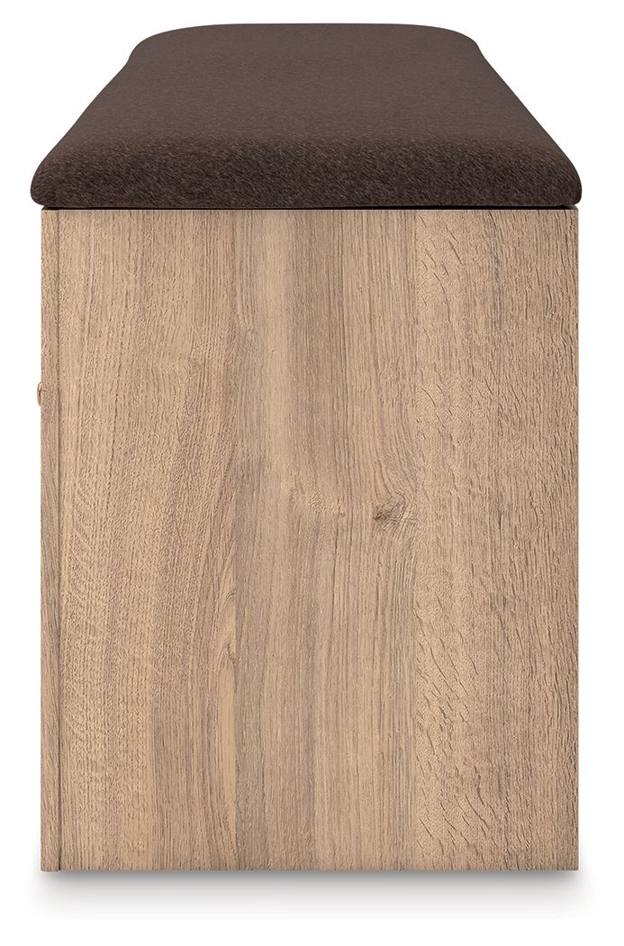 Kinlanni - Bedroom Upholstered Storage Bench - Tan / Brown - R&R Furniture Gallery (Fountain Valley, CA)