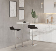 Set of two Lumi Source Ale contemporary adjustable barstools with sleek modern design and wooden legs.