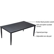 Life Outside outdoor patio dining table with tapered feet and umbrella hole, perfect for outdoor dining and entertaining.