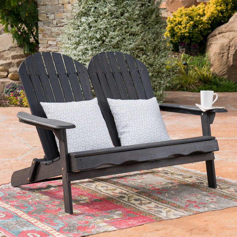 Outdoor Adirondack Rocking Loveseat With Hand Crafted Details - R&R Furniture Gallery (Fountain Valley, CA)