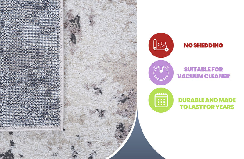 Payas - 6' X 9' Abstract Area Rug - Cream / Brown - R&R Furniture Gallery (Fountain Valley, CA)