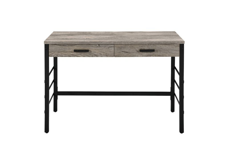 Disho - Writing Desk With USB - Light Weathered Oak & Black - R&R Furniture Gallery (Fountain Valley, CA)