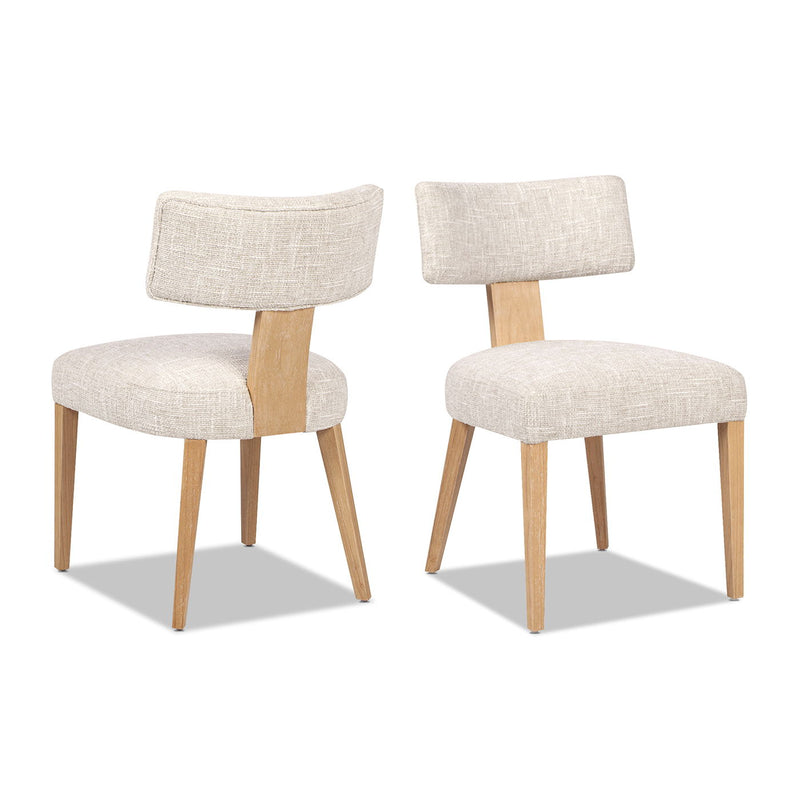 Louise - Split Back Upholstered Dining Side Chair (Set of 2) - Travertine Beige - R&R Furniture Gallery (Fountain Valley, CA)