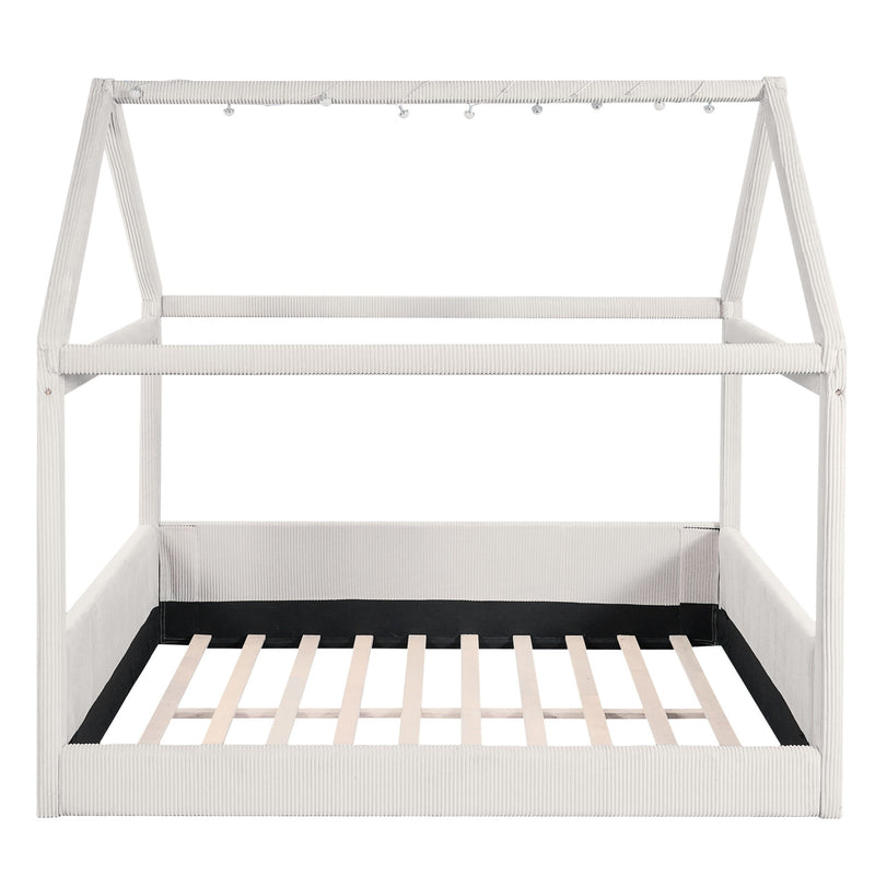 Upholstered House Style Daybed With LED Light Strips