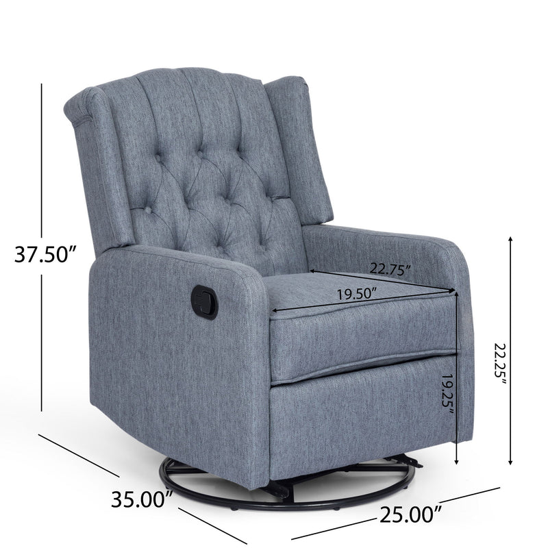 Classic Design, Manual Recliner Chair With 360 Degree Swivel - R&R Furniture Gallery (Fountain Valley, CA)