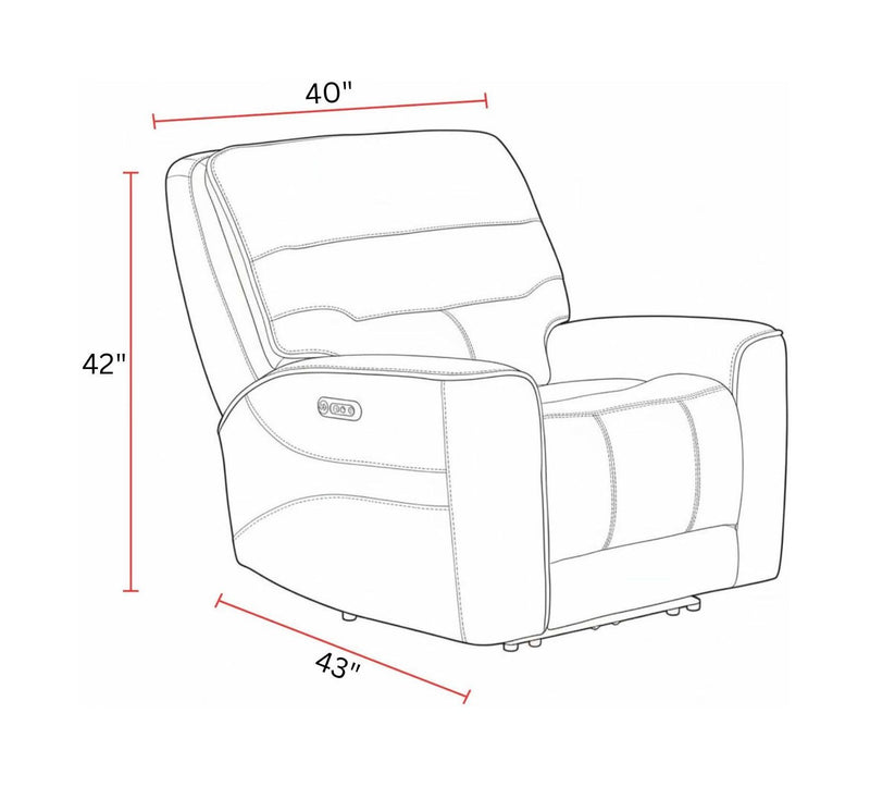Parker Living Lawson Power Zero Gravity Recliner P2 in Sydney Brunette with plush cushions and adjustable reclining features.