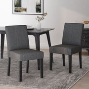 Noble House contemporary dining chair with upholstered seat and tapered wooden legs, part of a stylish chair set.