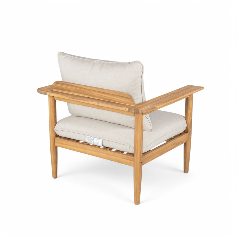 Terassi - Outdoor Lounge Chair (Set of 2) With Cushions - Beige / Light Teak - R&R Furniture Gallery (Fountain Valley, CA)