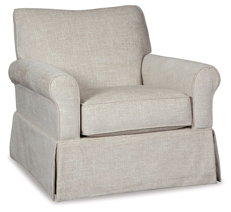 Searcy - Swivel Glider Accent Chair - Quartz - R&R Furniture Gallery (Fountain Valley, CA)