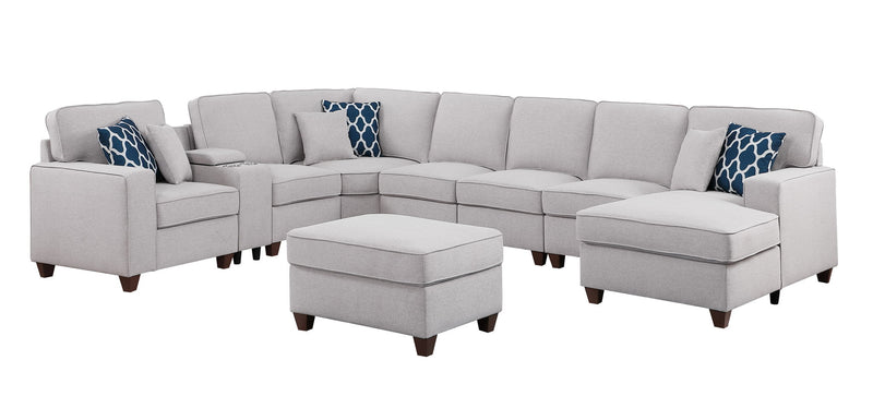 Eric - 9 Piece Upholstered Sectional With Ottoman - R&R Furniture Gallery (Fountain Valley, CA)
