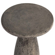Classic Home Collins outdoor accent end table with a round top and metal frame, ideal for patio or garden decor.
