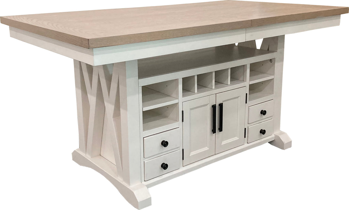 Americana Modern Dining - Island Counter-Height Extendable Dining Table - Cotton - R&R Furniture Gallery (Fountain Valley, CA)