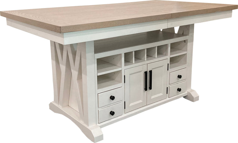 Americana Modern Dining - Island Counter-Height Extendable Dining Table - Cotton - R&R Furniture Gallery (Fountain Valley, CA)