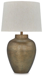 Madney - Metal Table Lamp - Antique Gold Finish - R&R Furniture Gallery (Fountain Valley, CA)