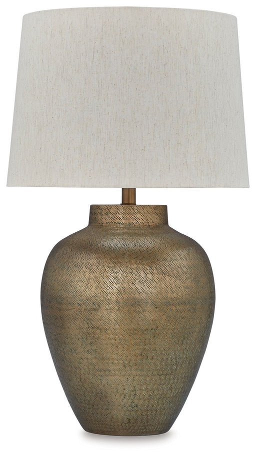 Madney - Metal Table Lamp - Antique Gold Finish - R&R Furniture Gallery (Fountain Valley, CA)