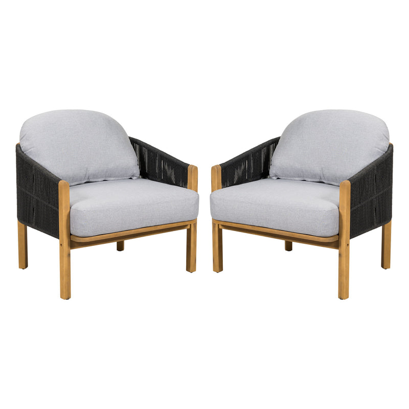 Grotta - Outdoor Wood Club Chair (Set of 2) - R&R Furniture Gallery (Fountain Valley, CA)