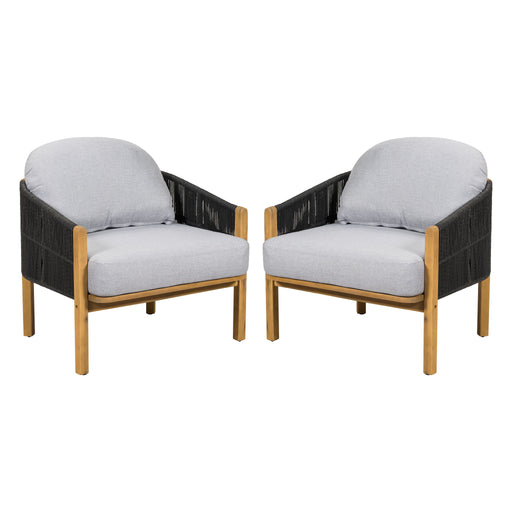 Grotta - Outdoor Wood Club Chair (Set of 2) - R&R Furniture Gallery (Fountain Valley, CA)