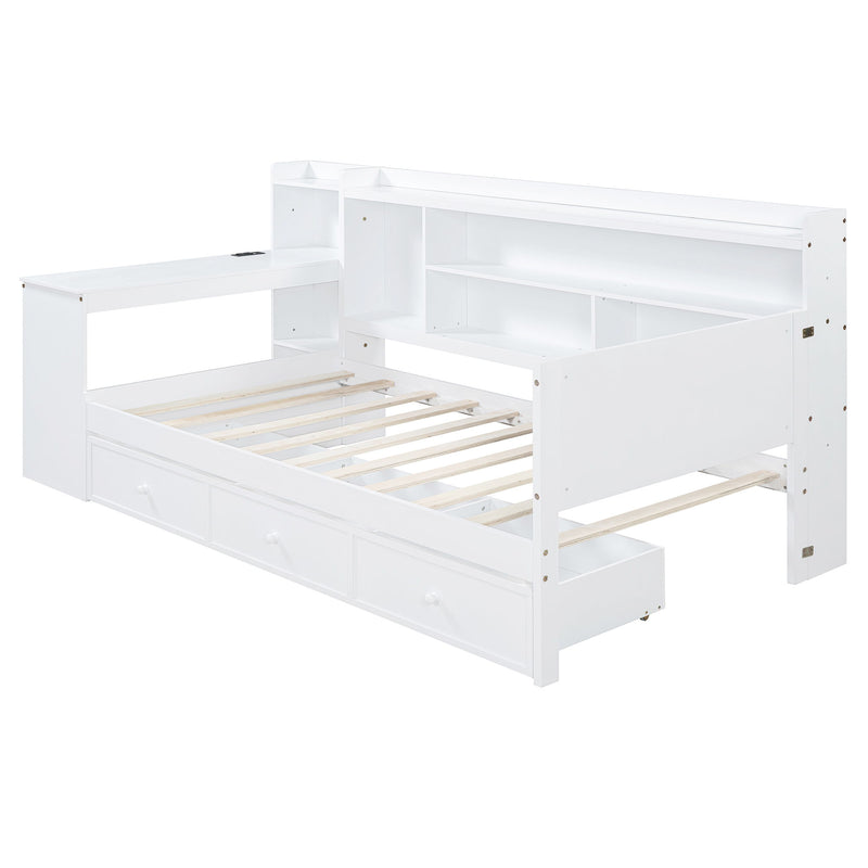 Daybed With 3 Drawers USB Ports And Desk - R&R Furniture Gallery (Fountain Valley, CA)