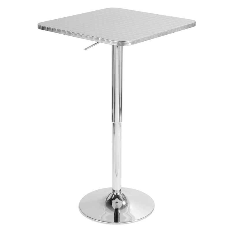 Lumi Source 3-piece bar set with bistro square design, includes adjustable oval footrests for modern dining room decor.