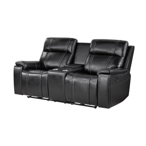Gary - Power Reclining Loveseat With Cooler In Center Console - Black