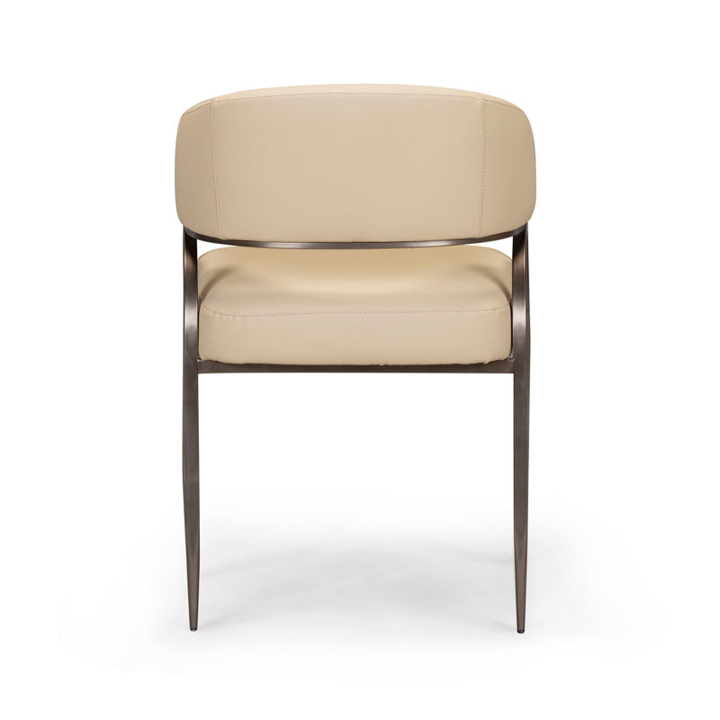 Tatum - Performance Vegan Leather Dining Chair - Taupe - R&R Furniture Gallery (Fountain Valley, CA)