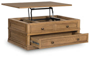 Sharlance - Lift Top Cocktail Table - Light Brown - R&R Furniture Gallery (Fountain Valley, CA)