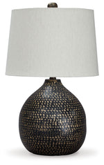 Maire - Metal Table Lamp  - Black / Gold Finish - R&R Furniture Gallery (Fountain Valley, CA)