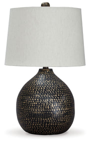 Maire - Metal Table Lamp  - Black / Gold Finish - R&R Furniture Gallery (Fountain Valley, CA)