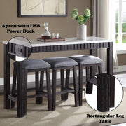 Necalli - 4 Piece Counter Height Table Set - Marble Top & Weathered Espresso - R&R Furniture Gallery (Fountain Valley, CA)