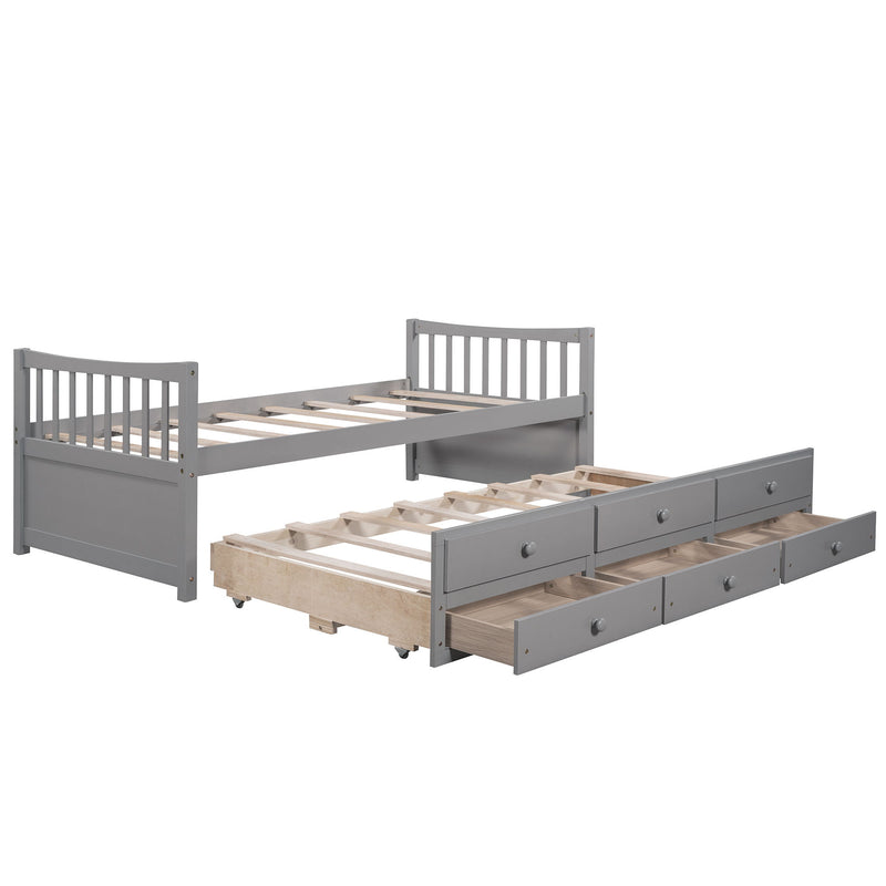 Twin Size Daybed With Trundle And Drawers - R&R Furniture Gallery (Fountain Valley, CA)