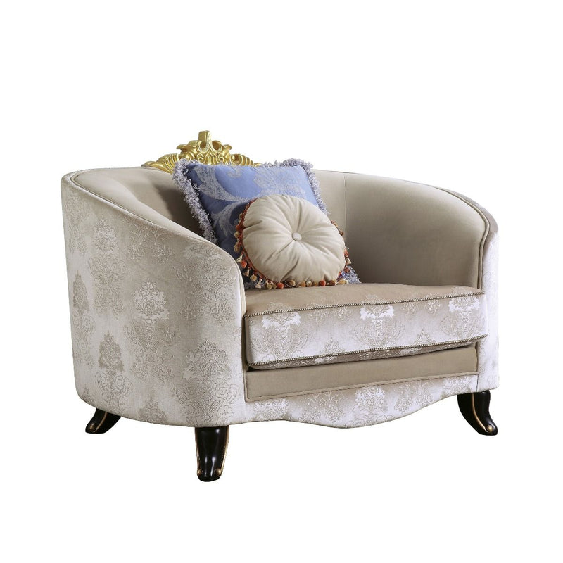 Sheridan - Chair With 2 Pillows - Cream Fabric - R&R Furniture Gallery (Fountain Valley, CA)