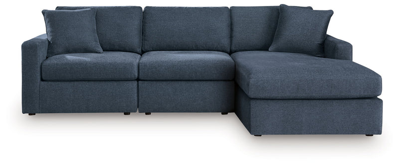 Signature Design by Ashley Modmax sectional in ink fabric, stationary sectional sofa with plush cushions and modern design.
