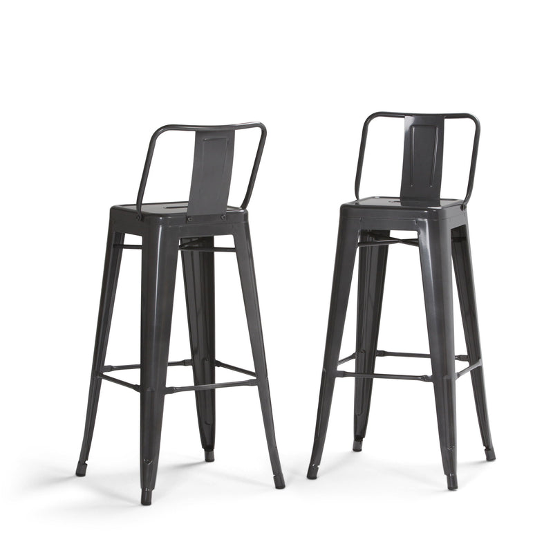 Rayne - Curved Back Metal Stool (Set of 2) - R&R Furniture Gallery (Fountain Valley, CA)