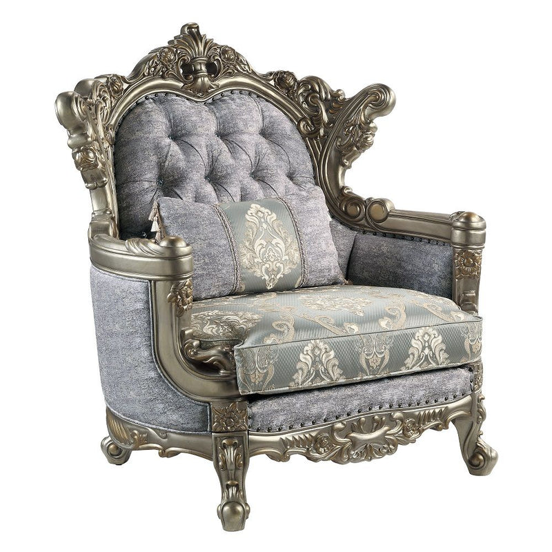 Miliani - Chair With Pillow - Fabric & Antique Bronze - R&R Furniture Gallery (Fountain Valley, CA)