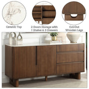 Harvey - Server With Ceramic Top - Walnut - R&R Furniture Gallery (Fountain Valley, CA)