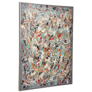 Hand painted canvas art by Uttermost featuring an abstract design in pearl silver with organized chaos style.