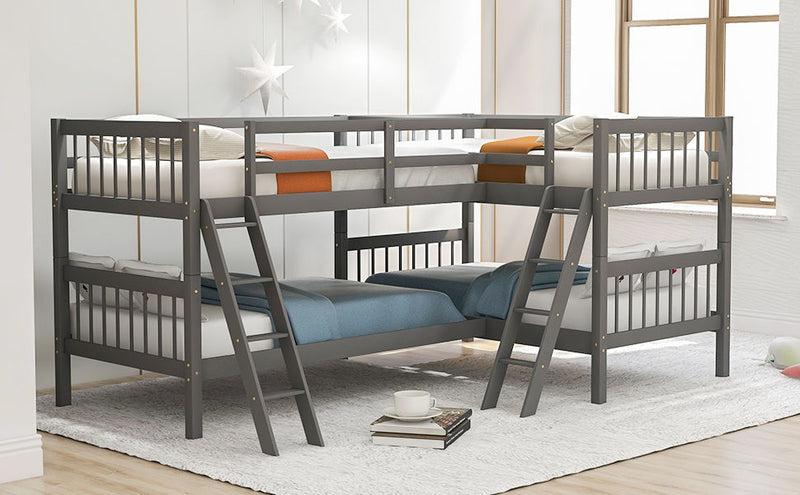 L Shaped Bunk Bed With Ladder - R&R Furniture Gallery (Fountain Valley, CA)