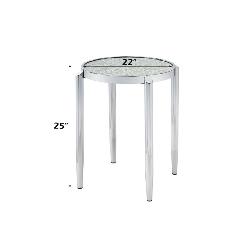 Abbe - End Table - Glass & Chrome - R&R Furniture Gallery (Fountain Valley, CA)