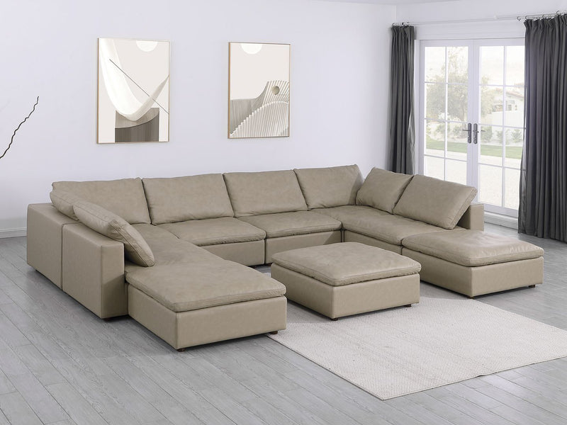 1100 - Top-Grain Italian Leather 9-Piece Sectional With Chaise - R&R Furniture Gallery (Fountain Valley, CA)