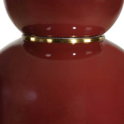 Uttermost gourd-shaped table lamp with textured ceramic base and fabric shade, ideal for living room or bedside decor.