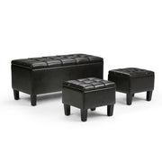 Dover - 3 Piece Storage Ottoman Contemporary Design - R&R Furniture Gallery (Fountain Valley, CA)