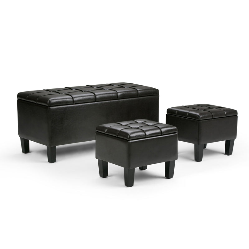 Dover - 3 Piece Storage Ottoman Contemporary Design - R&R Furniture Gallery (Fountain Valley, CA)