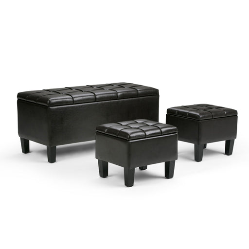 Dover - 3 Piece Storage Ottoman Contemporary Design - R&R Furniture Gallery (Fountain Valley, CA)