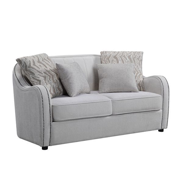 Mahler - Loveseat With 4 Pillows - Beige Linen - R&R Furniture Gallery (Fountain Valley, CA)