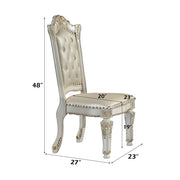Vendome - Synthetic Leather Side Chair (Set of 2) - Antique Pearl - R&R Furniture Gallery (Fountain Valley, CA)