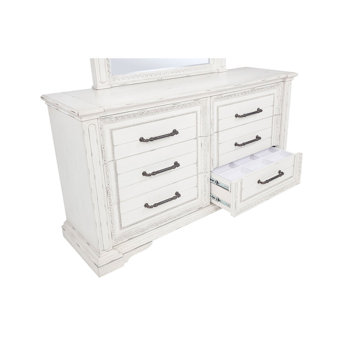 6 Drawer Dresser With Mirror - Vintage