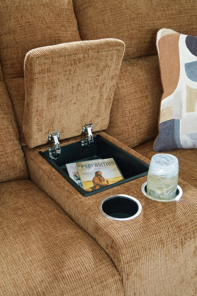 Kanlow - Dbl Reclining Loveseat With Console - R&R Furniture Gallery (Fountain Valley, CA)