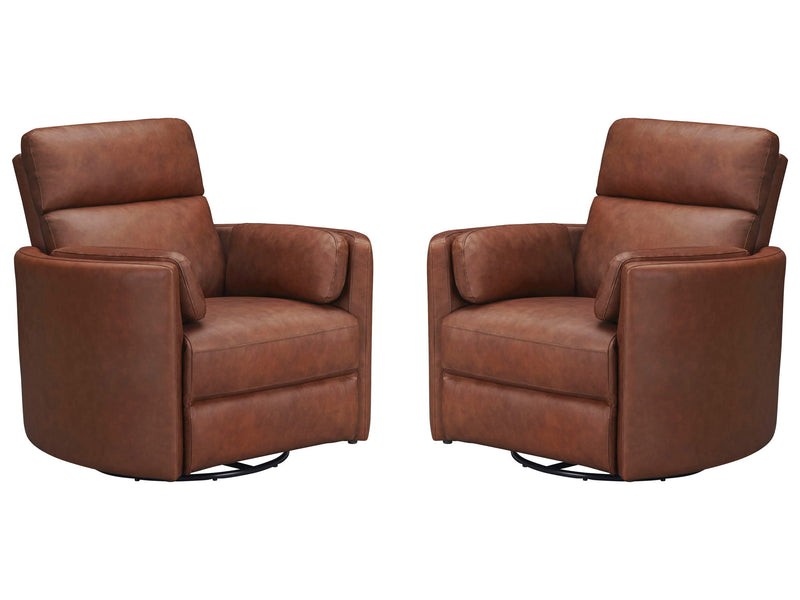 Parker Living Radius Power Swivel Glider Recliner chair set with plush upholstery and modern design, shown in a cozy living room setting.