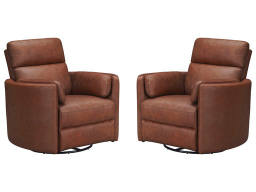 Parker Living Radius Power Swivel Glider Recliner chair set with plush upholstery and modern design, shown in a cozy living room setting.