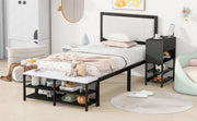 Platform Bed With 2 Tier Storage Shelves, Storage Cabinet - R&R Furniture Gallery (Fountain Valley, CA)